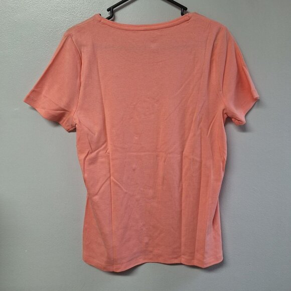 Talbots Tee Shirt Basic Pink Short Sleeve Womens Large - Picture 2 of 7